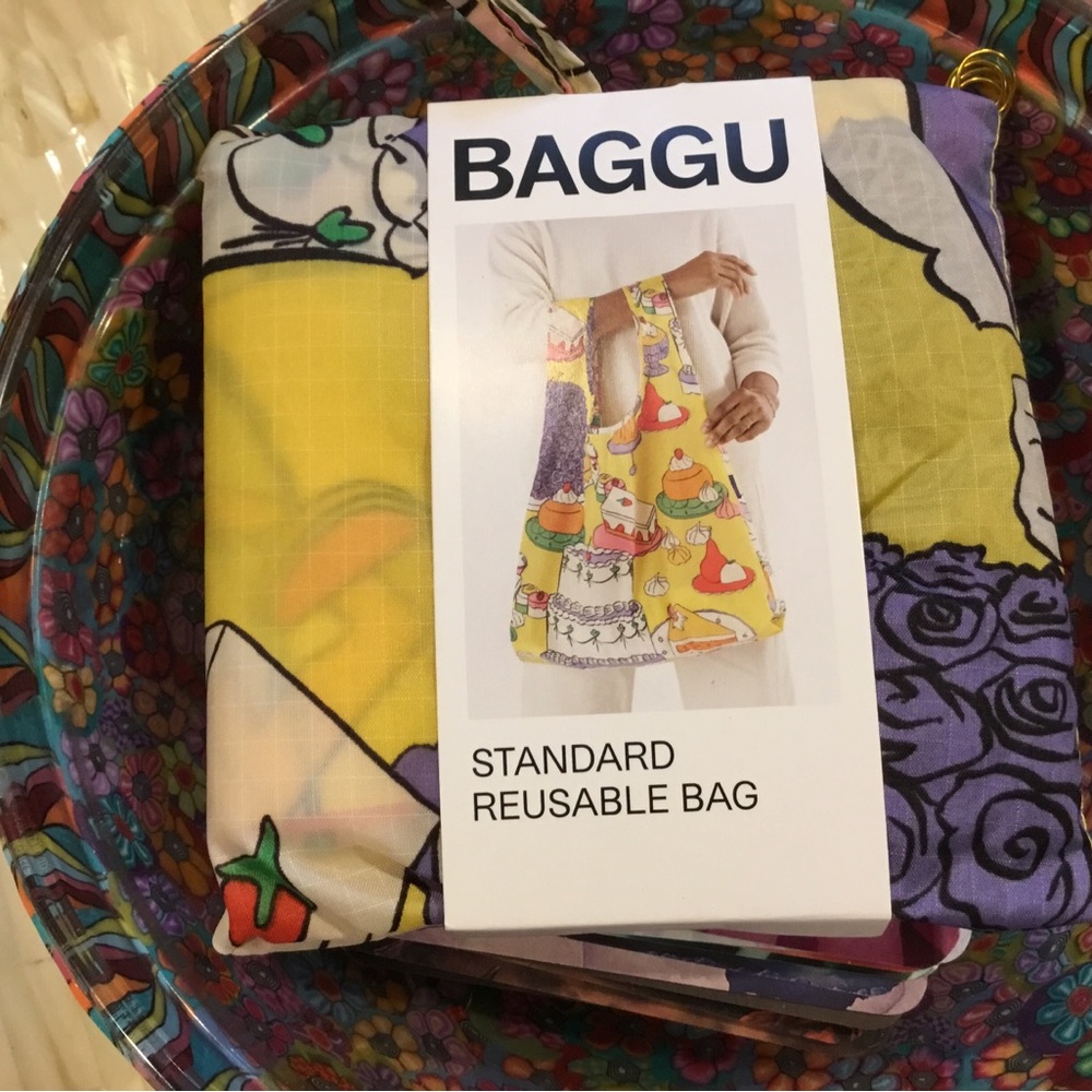 Nwt 2 Piece Bundle Baggu Tote Bags Standard Size Patisserie & Apples And Bananas View 2